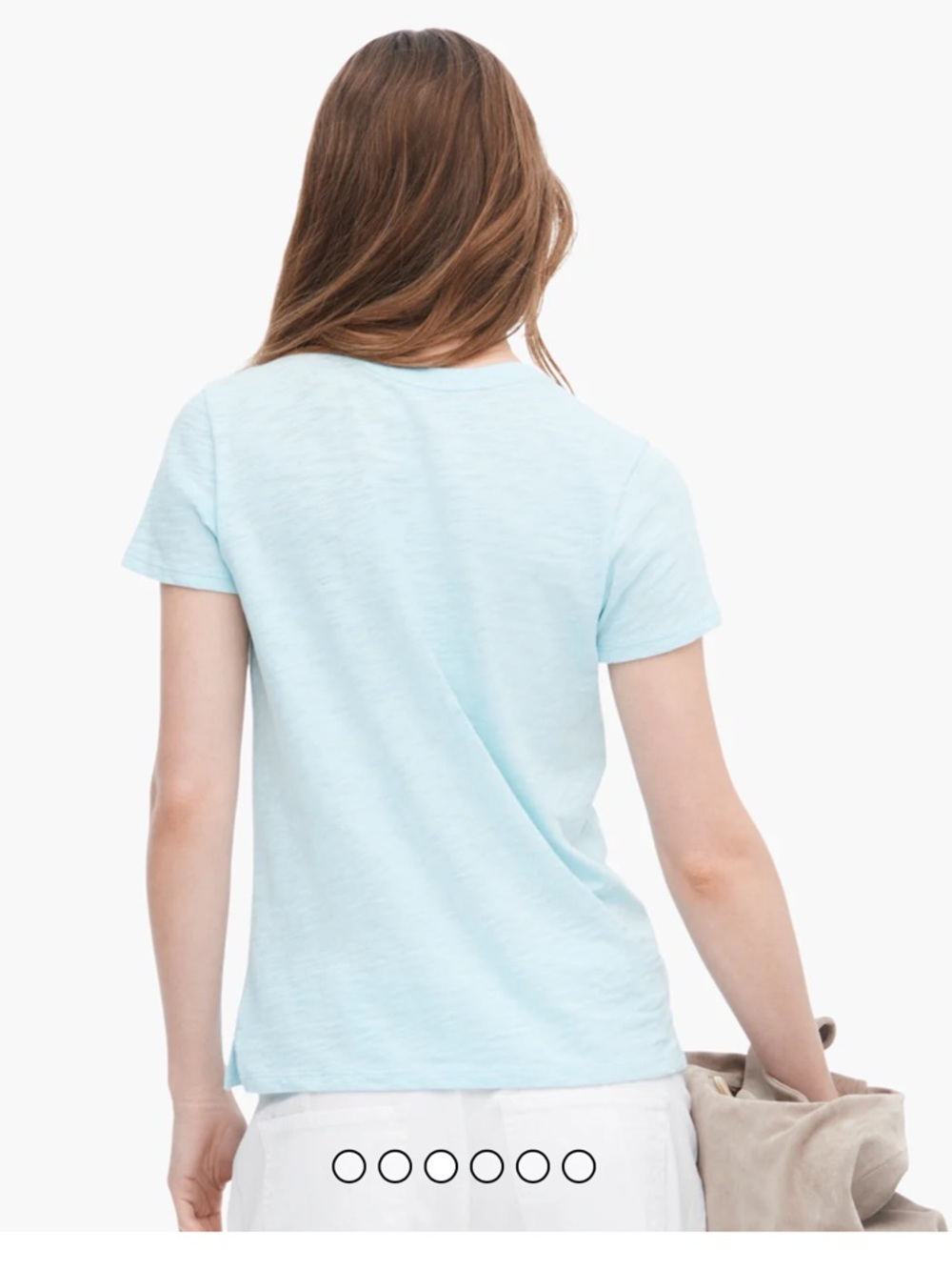 ATM Women’s Ocean Blue Slub Jersey Schoolboy Crew Neck Tee. L - Picture 2 of 10